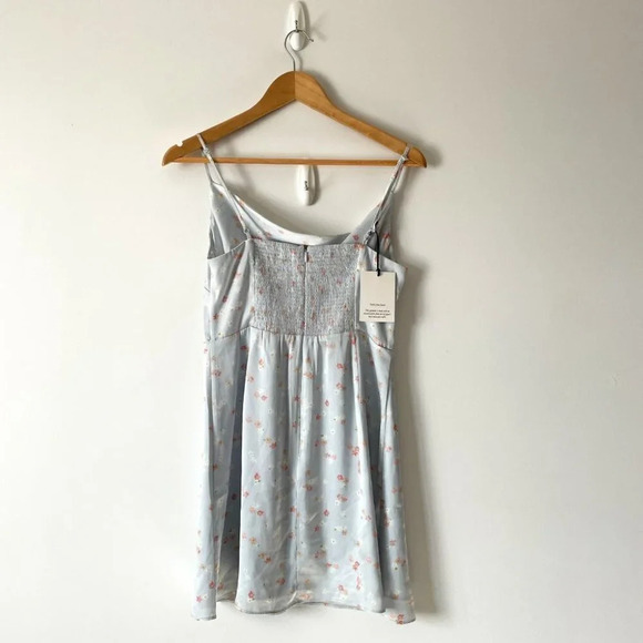 Sunday Best Spencer Cowl Neck Mini Slip Dress NWT Light Blue Floral Size Medium - Picture 7 of 11